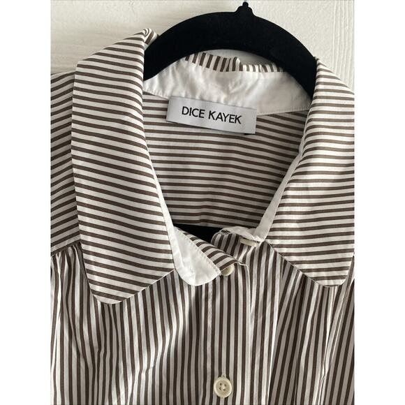 Dice Kayek Nordstrom EU 44 Striped Cotton Bottom down Oversized‎ Lagom Blouse - Picture 3 of 9